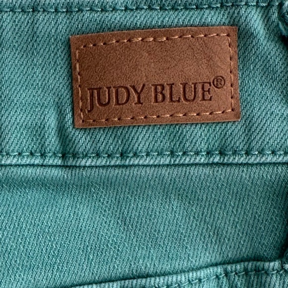 Judy Blue High Waist Garment Dyed Straight Leg Jeans Sea Green 16W Classic 90's - Picture 10 of 15